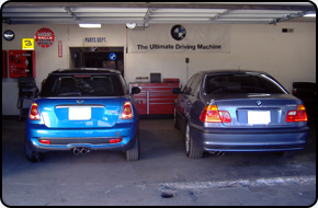 Cars parked in garage